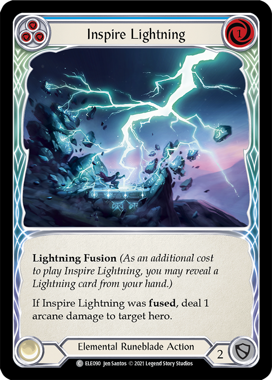 Inspire Lightning (Blue) [ELE090] (Tales of Aria)  1st Edition Rainbow Foil | Gam3 Escape