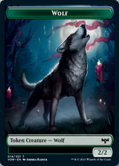 Zombie (008) // Wolf (014) Double-sided Token [Innistrad: Crimson Vow Tokens] | Gam3 Escape