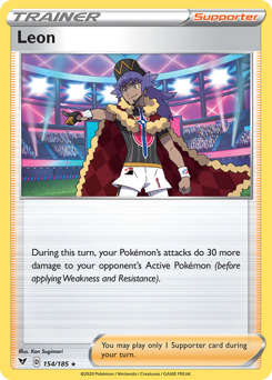 Leon (154/185) [Sword & Shield: Vivid Voltage] | Gam3 Escape