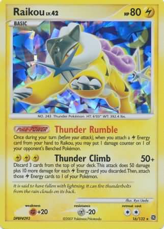 Raikou (16/132) (Cracked Ice Holo) [Diamond & Pearl: Secret Wonders] | Gam3 Escape
