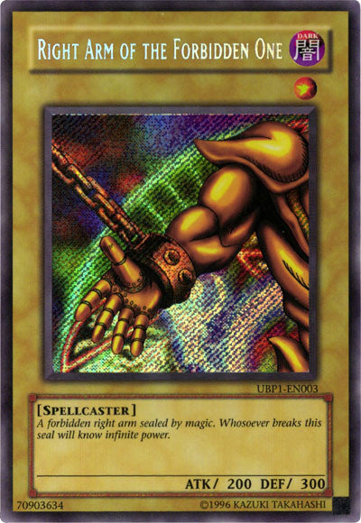 Right Arm of the Forbidden One [UBP1-EN003] Secret Rare | Gam3 Escape