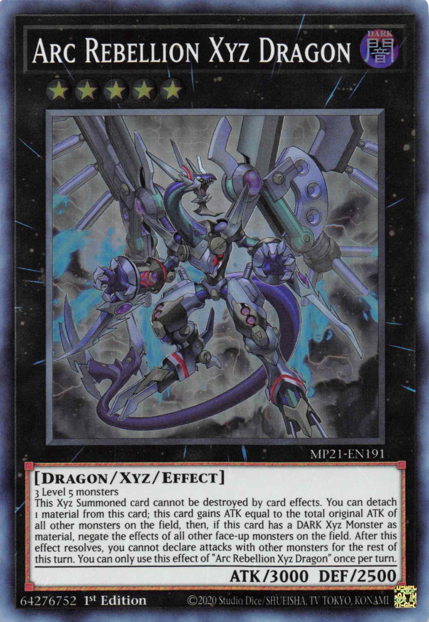 Arc Rebellion Xyz Dragon [MP21-EN191] Super Rare | Gam3 Escape