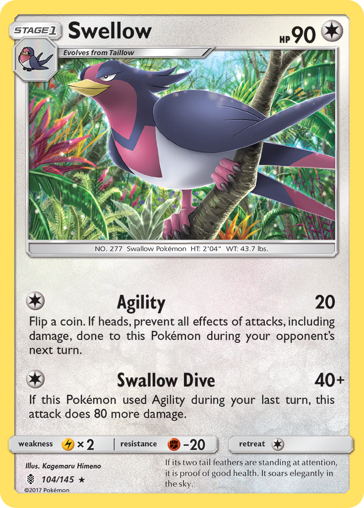 Swellow (104/145) [Sun & Moon: Guardians Rising] | Gam3 Escape