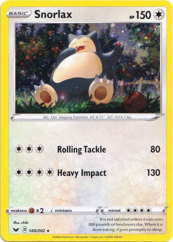 Snorlax (140/202) (Cosmos Holo) [Sword & Shield: Base Set] | Gam3 Escape