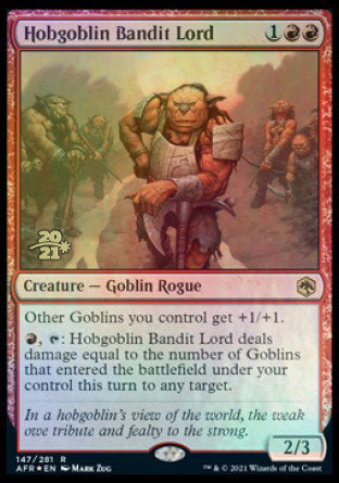 Hobgoblin Bandit Lord [Dungeons & Dragons: Adventures in the Forgotten Realms Prerelease Promos] | Gam3 Escape