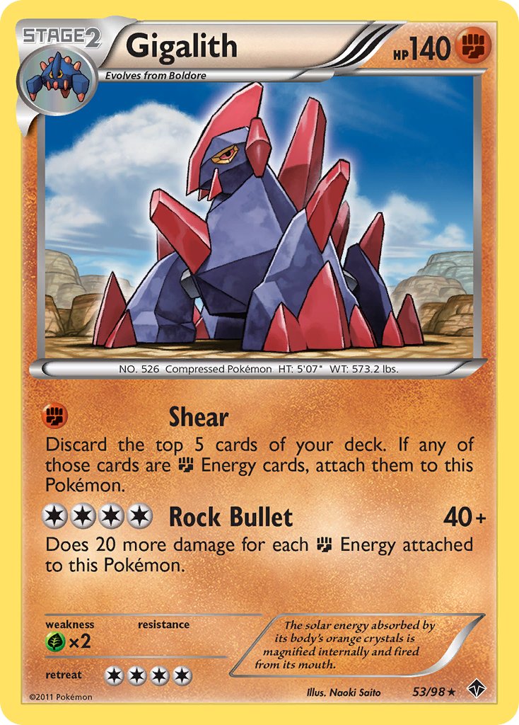 Gigalith (53/98) (Cracked Ice Holo) (Blister Exclusive) [Black & White: Emerging Powers] | Gam3 Escape