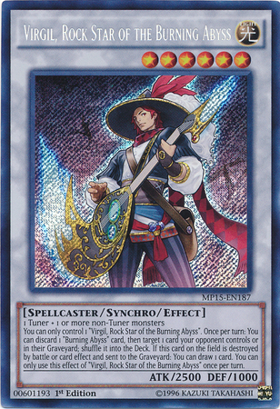 Virgil, Rock Star of the Burning Abyss [MP15-EN187] Secret Rare | Gam3 Escape