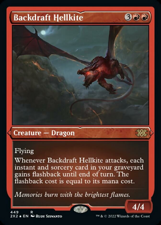 Backdraft Hellkite (Foil Etched) [Double Masters 2022] | Gam3 Escape