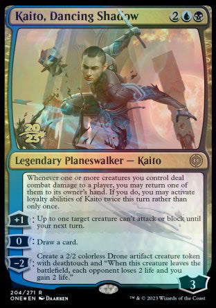 Kaito, Dancing Shadow [Phyrexia: All Will Be One Prerelease Promos] | Gam3 Escape