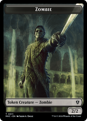 Copy // Zombie Double-Sided Token [Murders at Karlov Manor Commander Tokens] | Gam3 Escape
