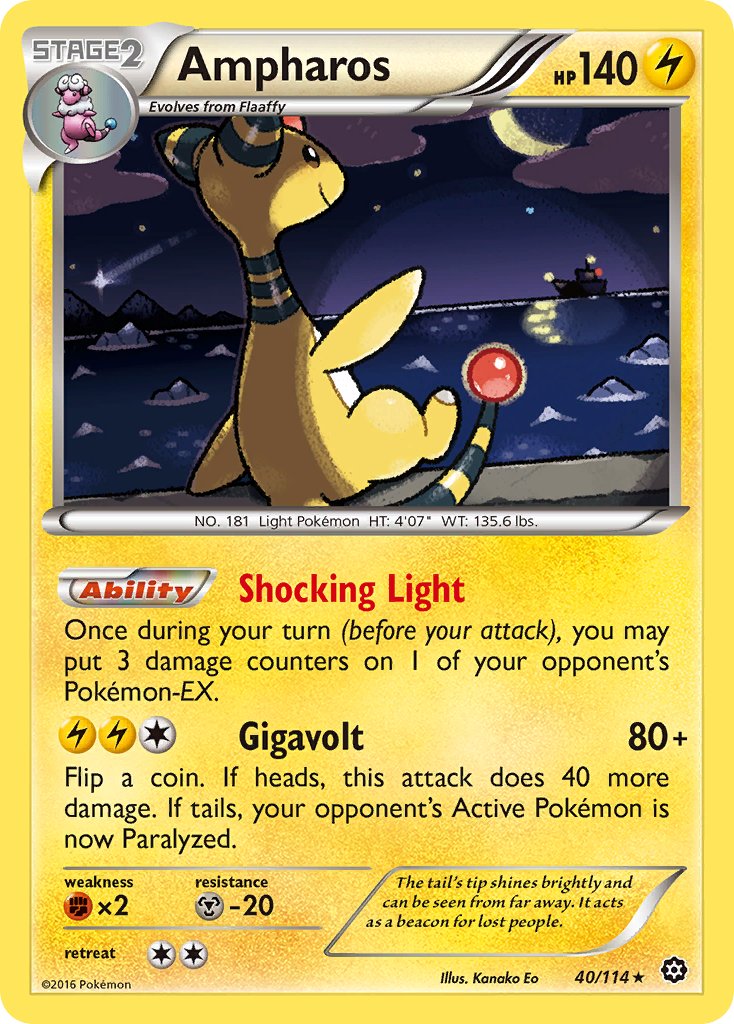 Ampharos (40/114) (Theme Deck Exclusive) [XY: Steam Siege] | Gam3 Escape