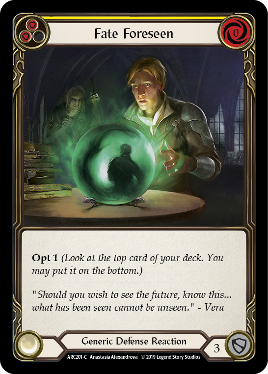 Fate Foreseen (Yellow) [ARC201-C] 1st Edition Rainbow Foil | Gam3 Escape