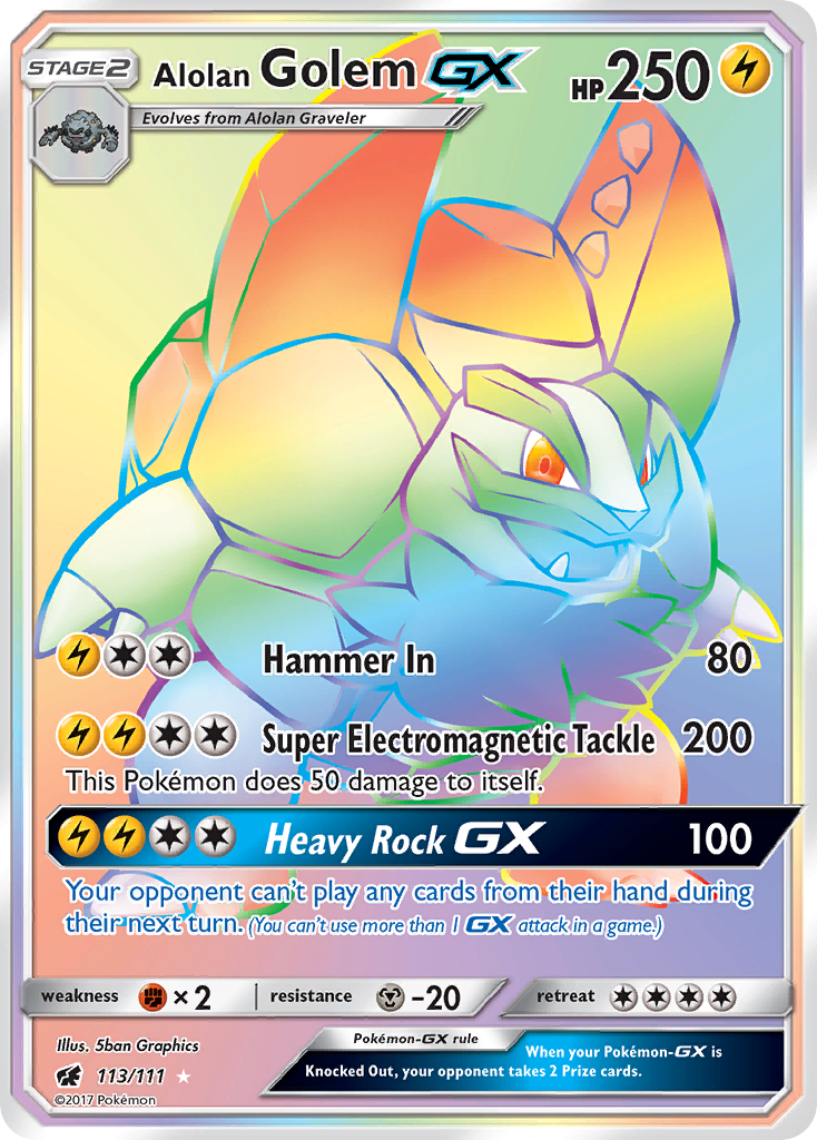 Alolan Golem GX (113/111) [Sun & Moon: Crimson Invasion] | Gam3 Escape