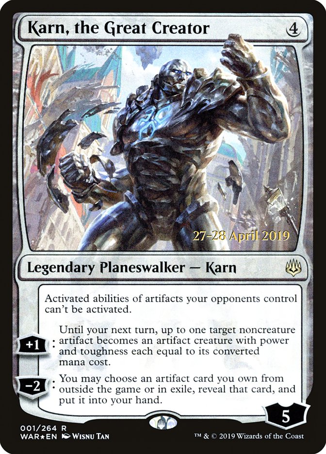 Karn, the Great Creator  [War of the Spark Prerelease Promos] | Gam3 Escape