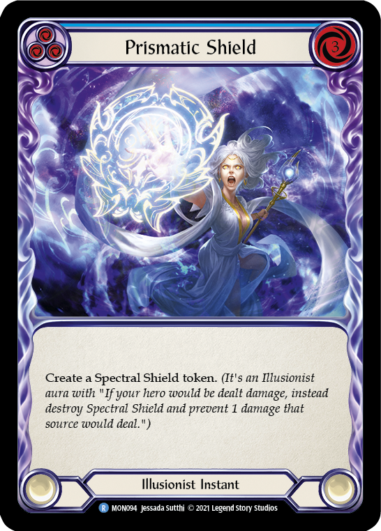 Prismatic Shield (Blue) (Rainbow Foil) [MON094-RF] 1st Edition Rainbow Foil | Gam3 Escape