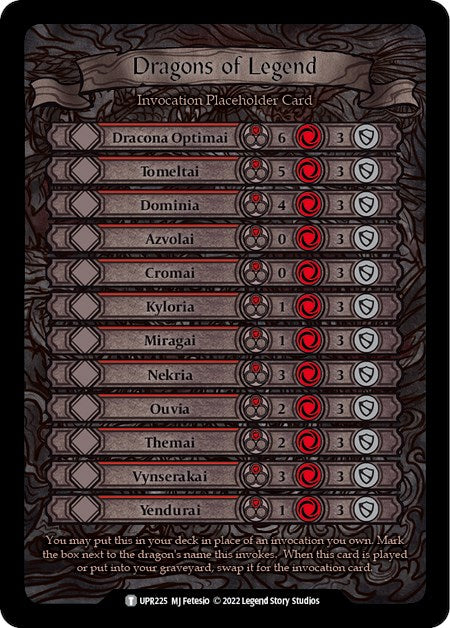 Dragons of Legend Invocation Placeholder Card [UPR225] (Uprising) | Gam3 Escape