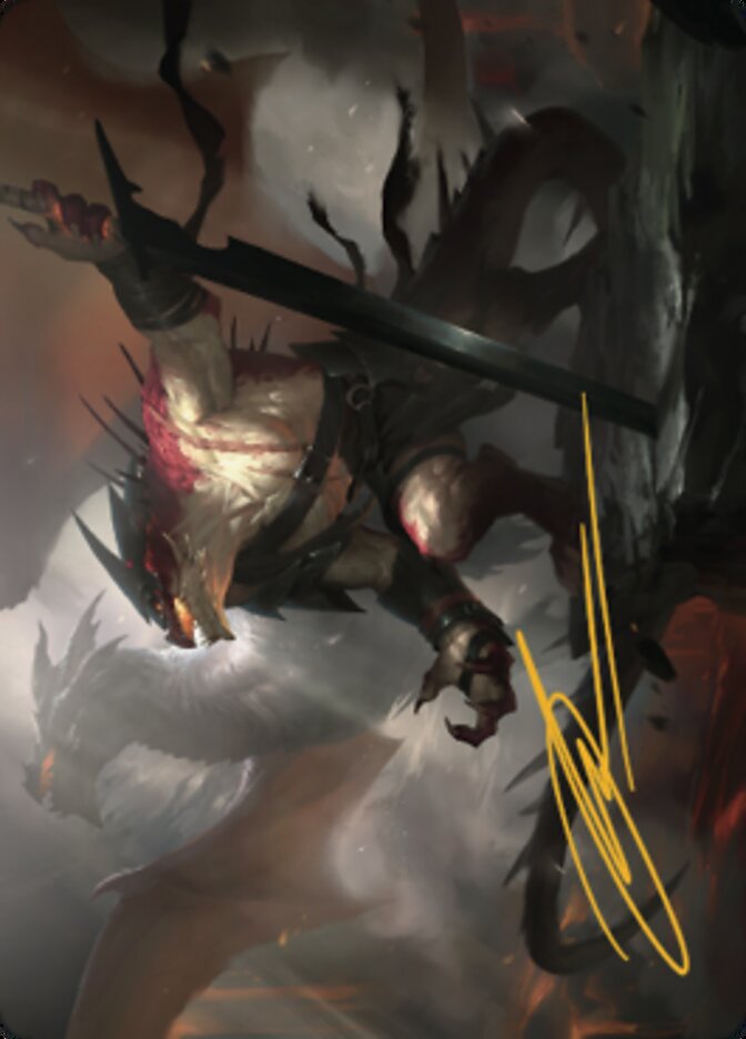 Rivaz of the Claw Art Card (Gold-Stamped Signature) [Dominaria United Art Series] | Gam3 Escape