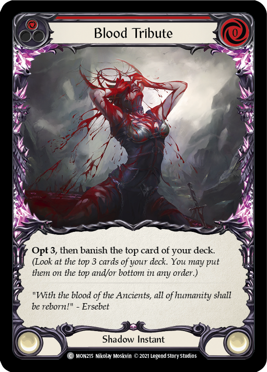 Blood Tribute (Red) (Rainbow Foil) [MON215-RF] 1st Edition Rainbow Foil | Gam3 Escape