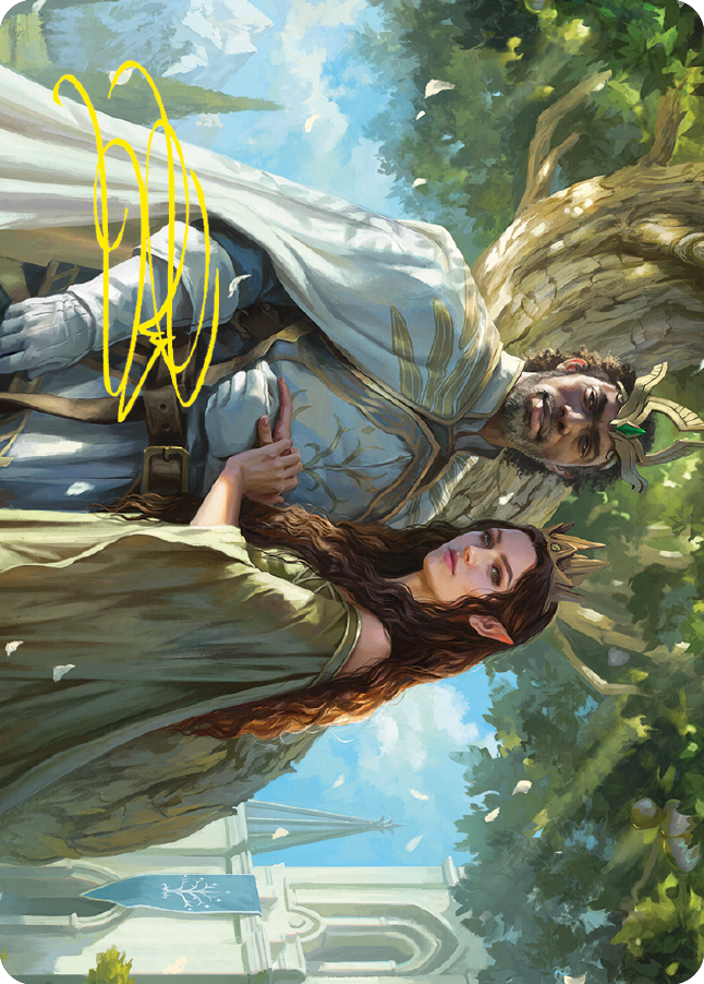 Aragorn and Arwen, Wed Art Card (Gold-Stamped Signature) [The Lord of the Rings: Tales of Middle-earth Art Series] | Gam3 Escape
