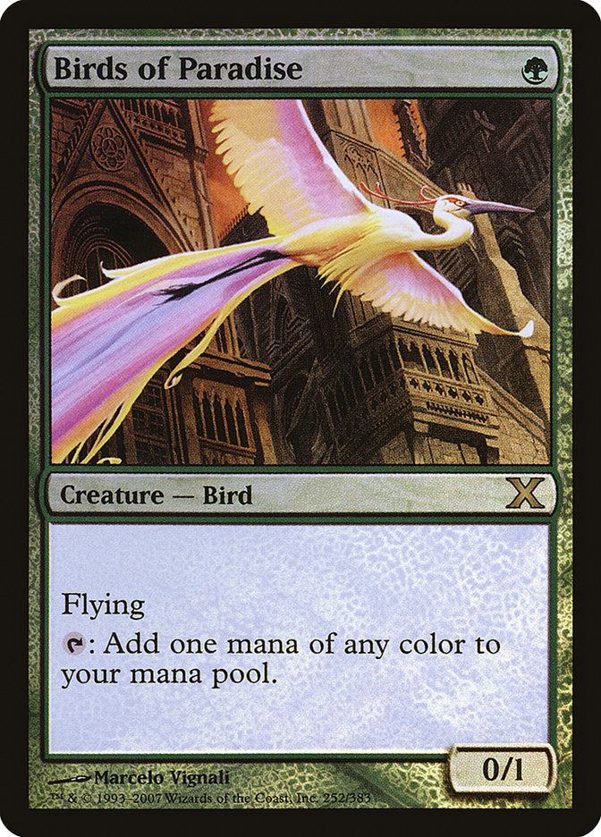 Birds of Paradise (Premium Foil) [Tenth Edition] | Gam3 Escape