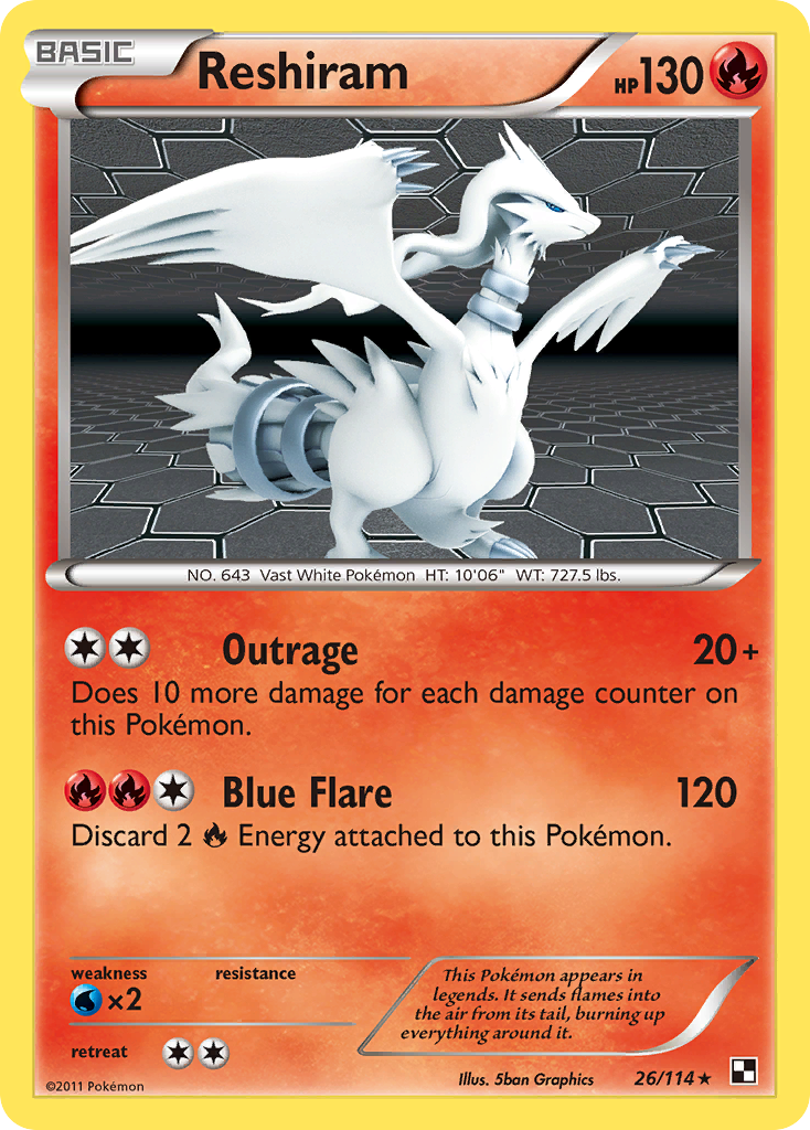 Reshiram (26/114) [Black & White: Base Set] | Gam3 Escape