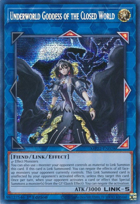 Underworld Goddess of the Closed World [MP22-EN028] Prismatic Secret Rare | Gam3 Escape