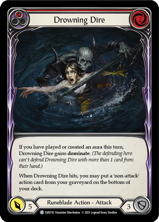Drowning Dire (Red) [EVR110] (Everfest)  1st Edition Rainbow Foil | Gam3 Escape
