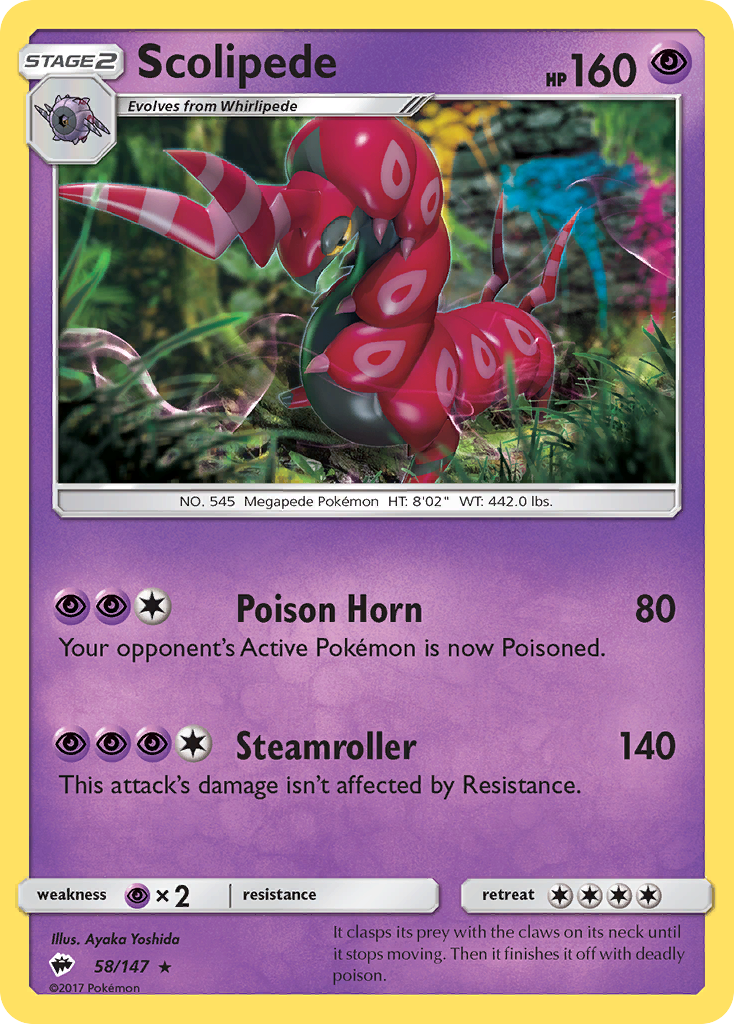 Scolipede (58/147) [Sun & Moon: Burning Shadows] | Gam3 Escape