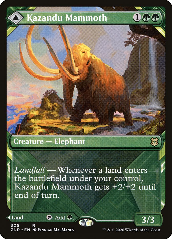 Kazandu Mammoth // Kazandu Valley (Showcase) [Zendikar Rising] | Gam3 Escape