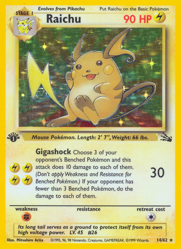 Raichu (14/62) [Fossil 1st Edition] | Gam3 Escape