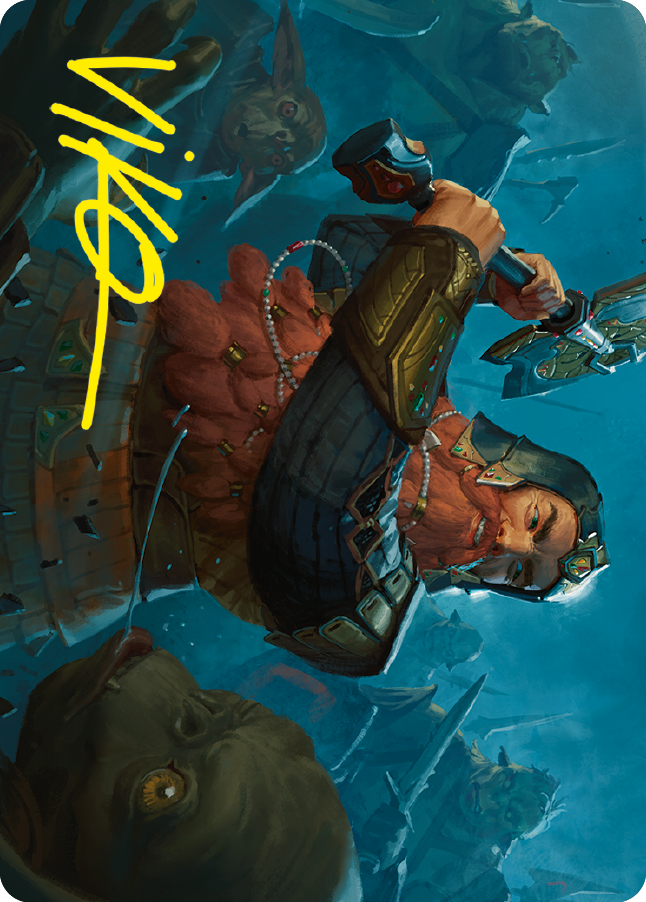 Gimli, Counter of Kills Art Card (10/81) (Gold-Stamped Signature) [The Lord of the Rings: Tales of Middle-earth Art Series] | Gam3 Escape