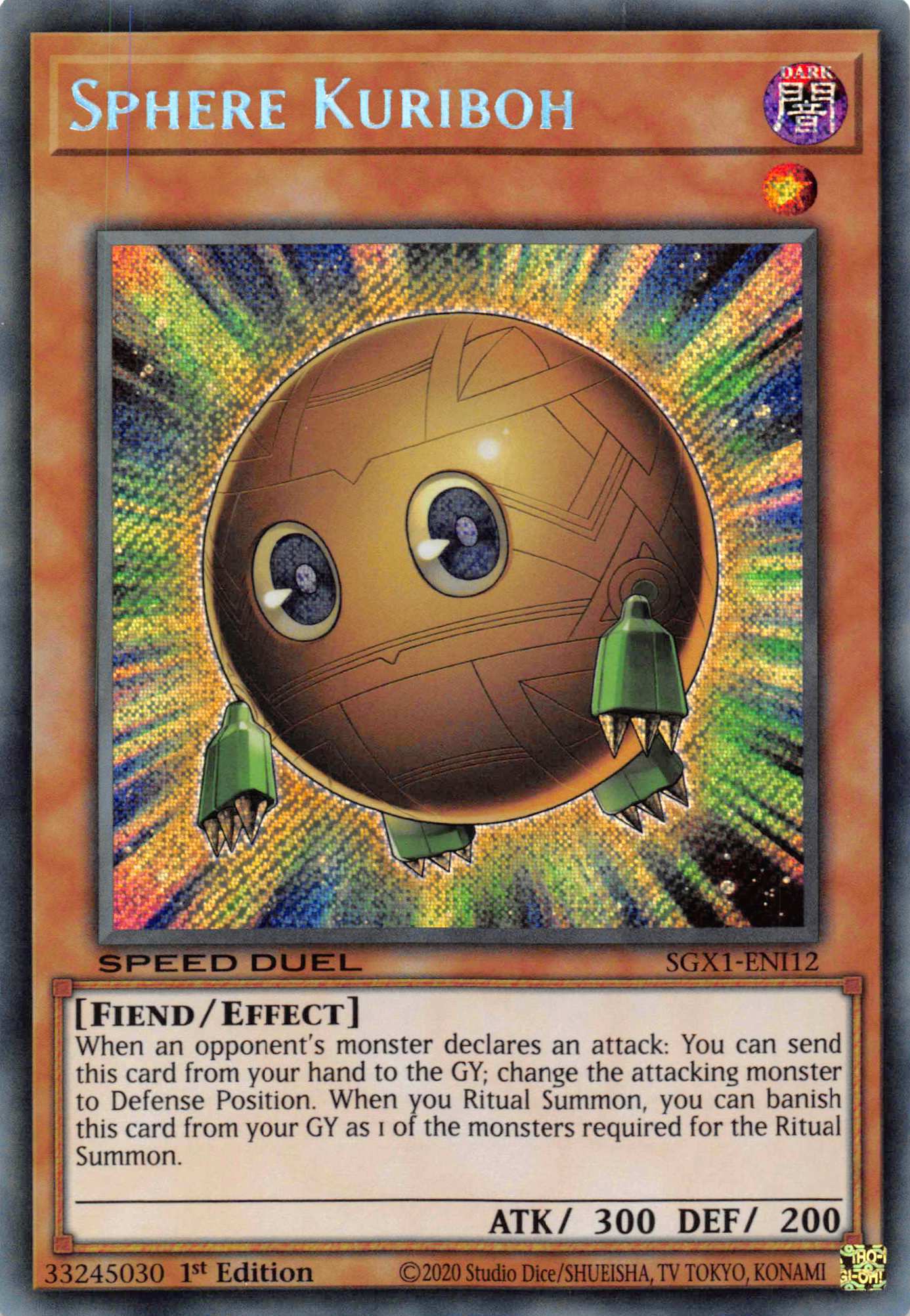 Sphere Kuriboh [SGX1-ENI12] Secret Rare | Gam3 Escape