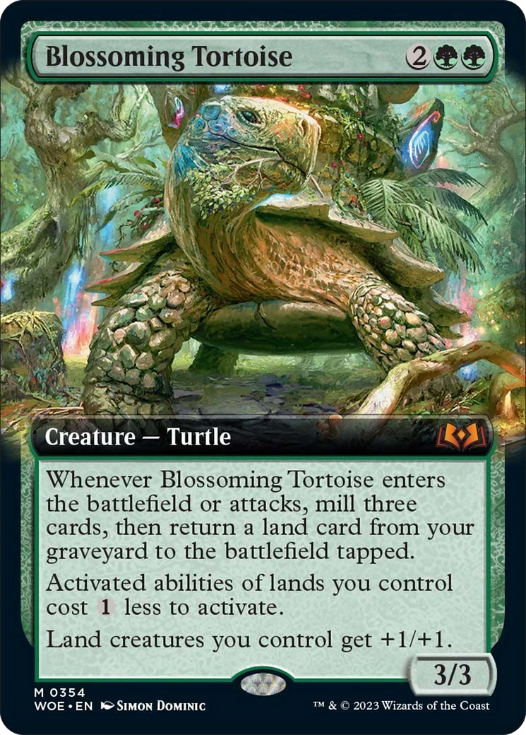 Blossoming Tortoise (Extended Art) [Wilds of Eldraine] | Gam3 Escape