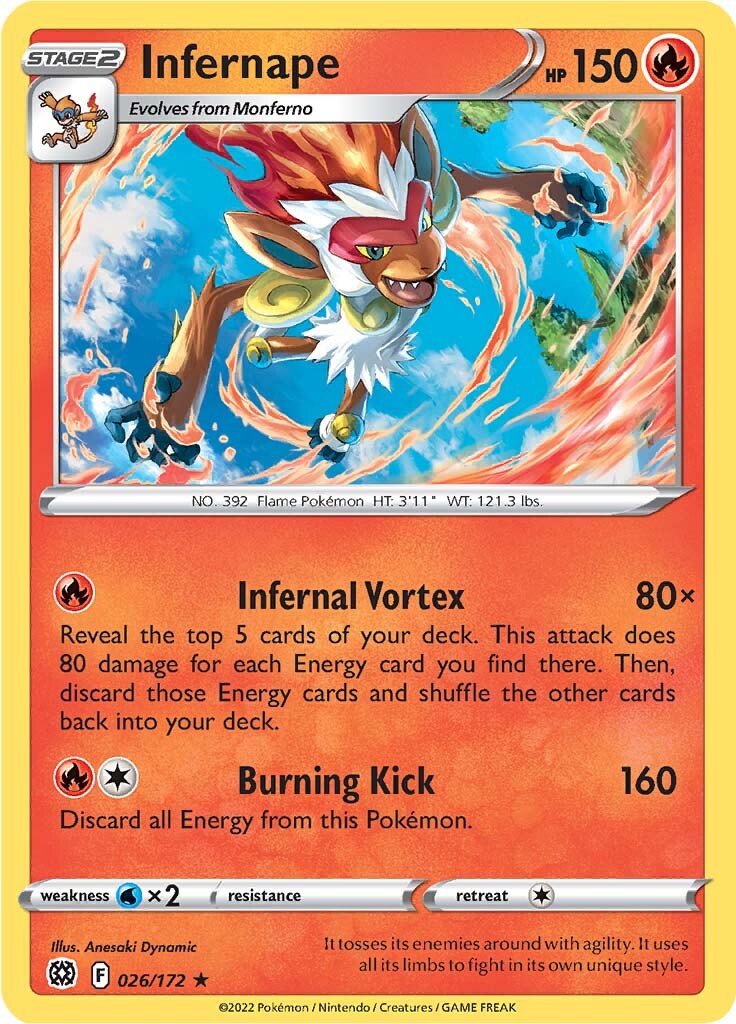 Infernape (026/172) (Theme Deck Exclusive) [Sword & Shield: Brilliant Stars] | Gam3 Escape