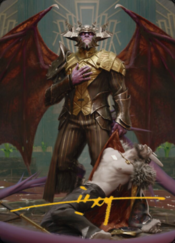 Ob Nixilis, the Adversary 1 Art Card (Gold-Stamped Signature) [Streets of New Capenna Art Series] | Gam3 Escape