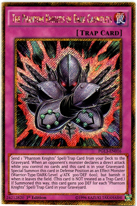 The Phantom Knights of Dark Gauntlets [PGL3-EN016] Gold Secret Rare | Gam3 Escape