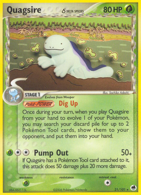 Quagsire (21/101) (Delta Species) [EX: Dragon Frontiers] | Gam3 Escape