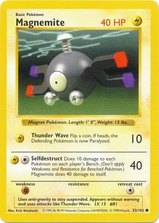 Magnemite (53/102) [Base Set Shadowless Unlimited] | Gam3 Escape