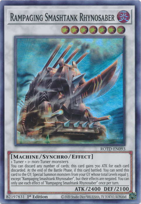 Rampaging Smashtank Rhynosaber [ROTD-EN093] Super Rare | Gam3 Escape