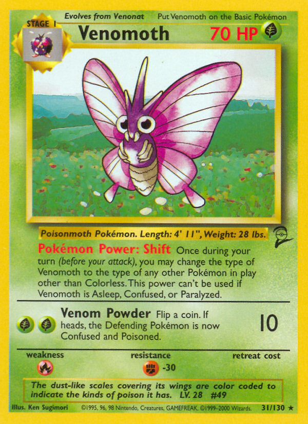 Venomoth (31/130) [Base Set 2] | Gam3 Escape