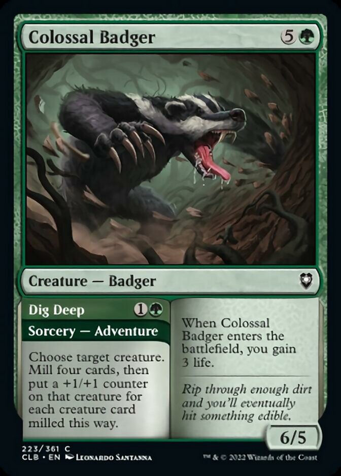 Colossal Badger // Dig Deep [Commander Legends: Battle for Baldur's Gate] | Gam3 Escape