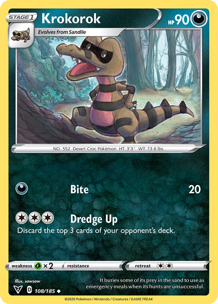 Krokorok (108/185) [Sword & Shield: Vivid Voltage] | Gam3 Escape