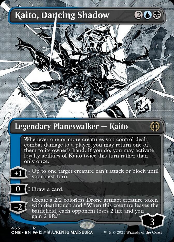 Kaito, Dancing Shadow (Borderless Manga Step-and-Compleat Foil) [Phyrexia: All Will Be One] | Gam3 Escape