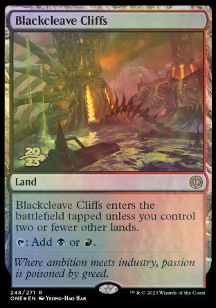 Blackcleave Cliffs [Phyrexia: All Will Be One Prerelease Promos] | Gam3 Escape