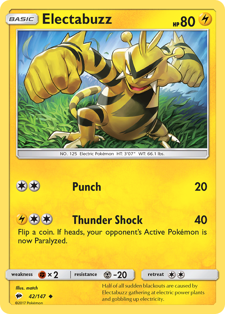 Electabuzz (42/147) [Sun & Moon: Burning Shadows] | Gam3 Escape