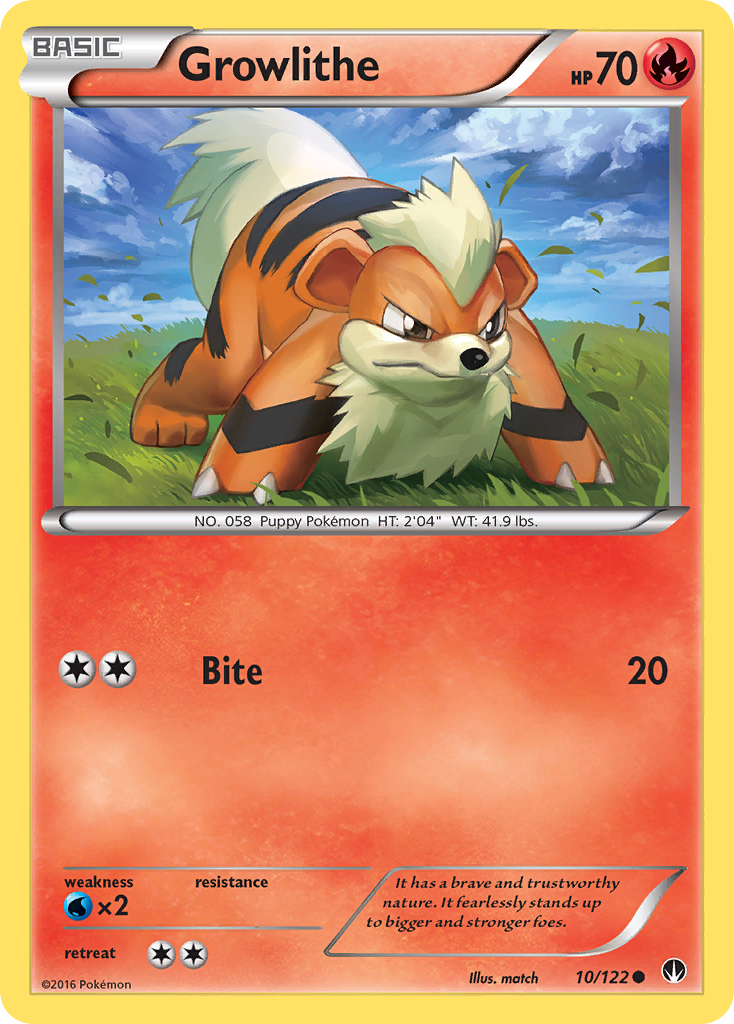 Growlithe (10/122) [XY: BREAKpoint] | Gam3 Escape