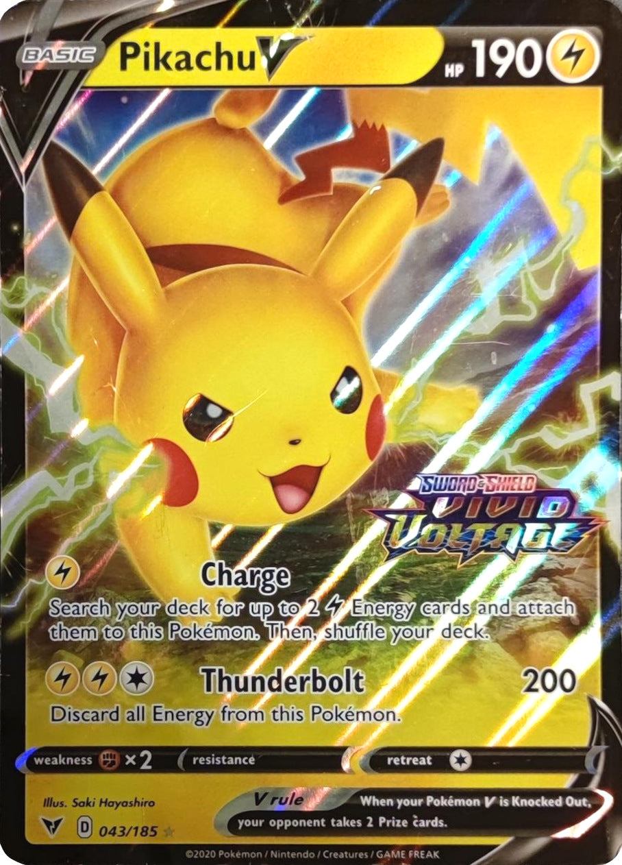 Pikachu V (043/185) (Vivid Voltage Stamp) [Sword & Shield: Vivid Voltage] | Gam3 Escape