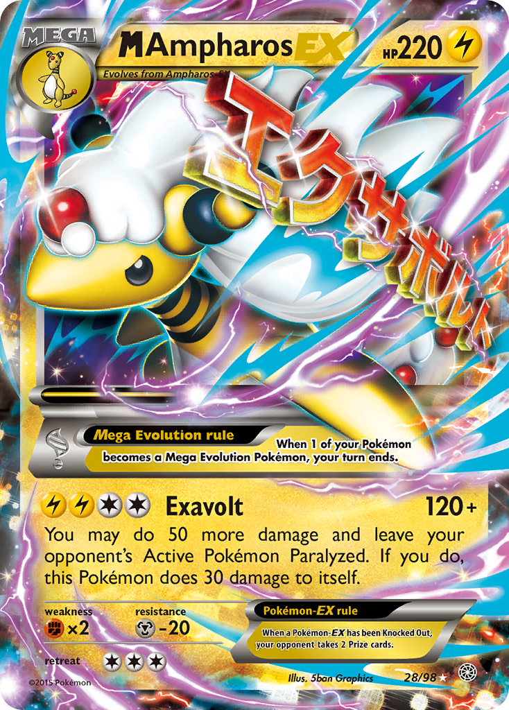 M Ampharos EX (28/98) [XY: Ancient Origins] | Gam3 Escape