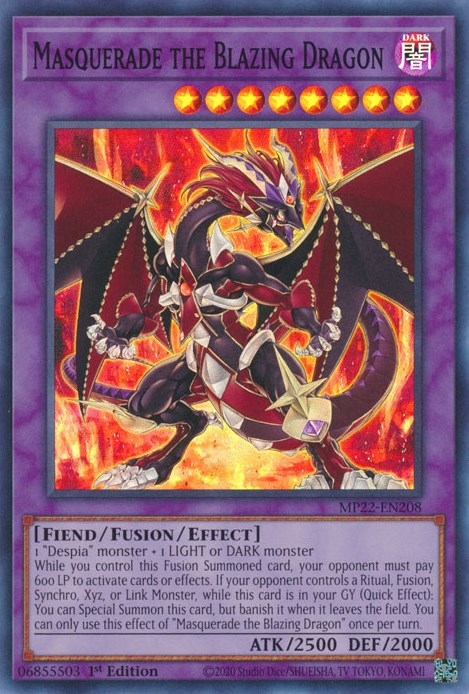 Masquerade the Blazing Dragon [MP22-EN208] Super Rare | Gam3 Escape