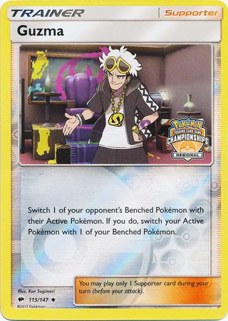 Guzma (115/147) (League Promo) [Sun & Moon: Burning Shadows] | Gam3 Escape